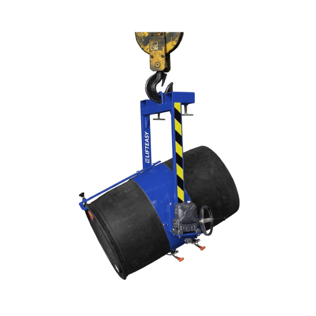 Crane Mounted Drum Tilter LECMDT – Drum Rotation Tilting Attachment Supplier Dubai UAE Saudi Arabia Oman Qatar Bahrain Kuwait GCC